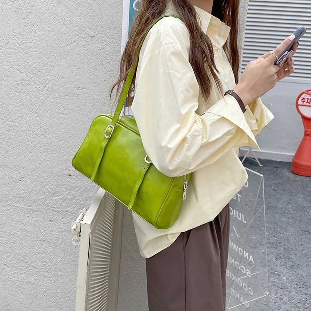 Vintage PU Leather Women Tote Handbag Fashion High Quality Shoulder Bag Large Capacity Chic Hobo Bag Designer Solid Underarm BagXJ250512