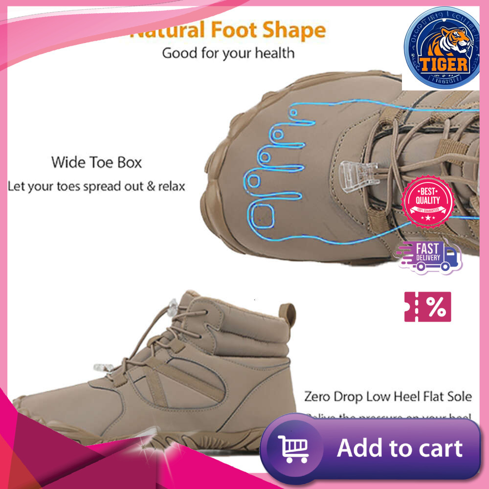 Ddmytiger Warm Winter Trekking Fur Lined Snow Barefoot Outdoor Water Resistant Ankle Booties Men Women Hiking Boots Outdoor Shoes