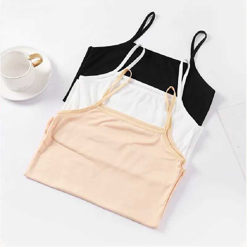 Summer Camisole Slim Vest Sexy Women Sleeveless T-Shirt Tee Tank Tops Female Solid Black/White Korean Crop Tops Y2k M250514