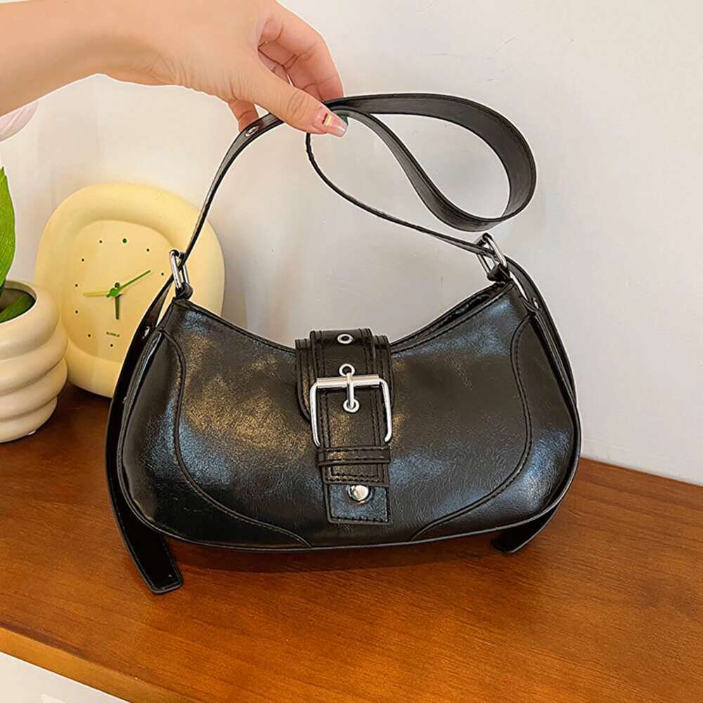 Underarm Women Shoulder Designer PU Large Capacity Spicy Girl Simple Female Commuter Handbag Make Up Cosmetic Bag