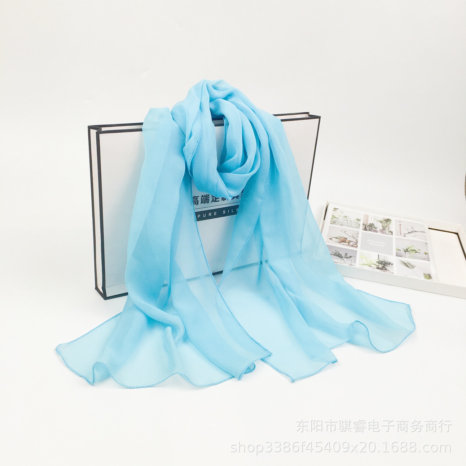 K701 Pure color dance scarf wholesale summer sun protection simple breathable ladies scarf long georgette warm beach towel