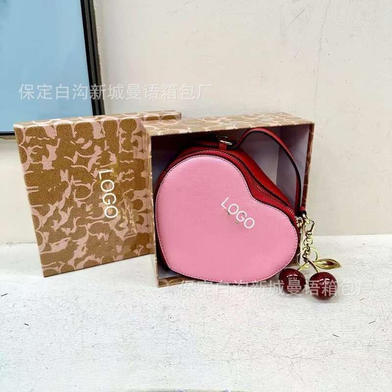 Colorful Heart-Shaped Personalized Pattern Popular Versatile Single Shoulder Crossbody Bag Birthday Gift