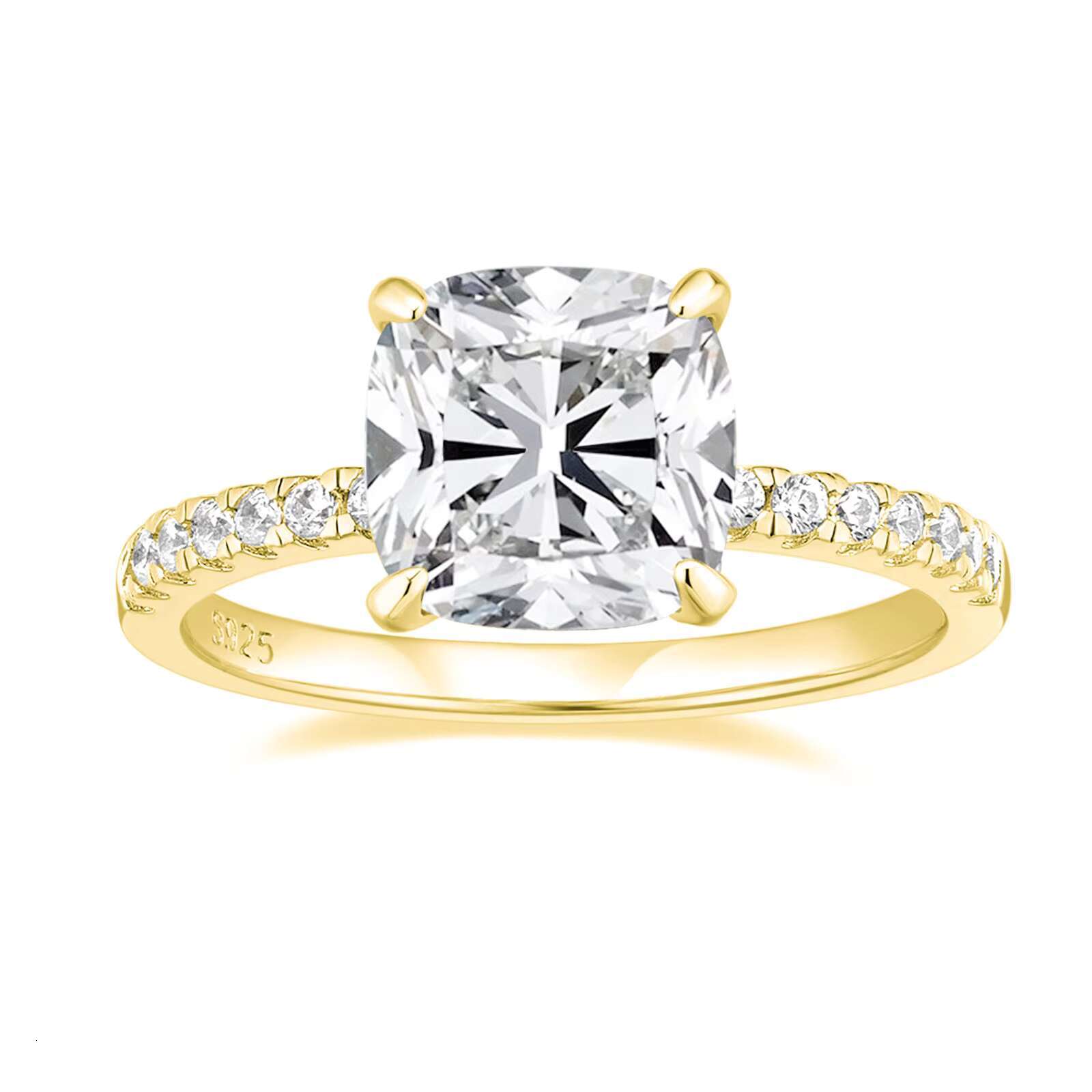 OLAN High Quality Jewelry Ring VVS Moissanite 925 Silver Rings with Certificate Women 4ct Moissanite Engagement Ring