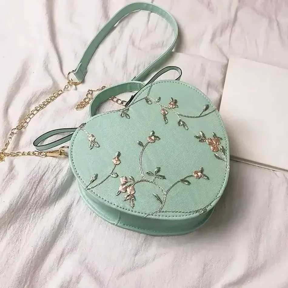 1 Pcs New Fashionable Womens Bag Shoulder Bag Womens Lace Peach Heart Creative Crossbody Bag HandbagsW250512