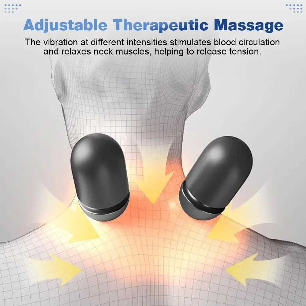 Electric Neck Massager Cervical Pillow Hot Compress Neck Stretch Heating Vibration Neck Shoulder Massage Pillow Back TractionW250512