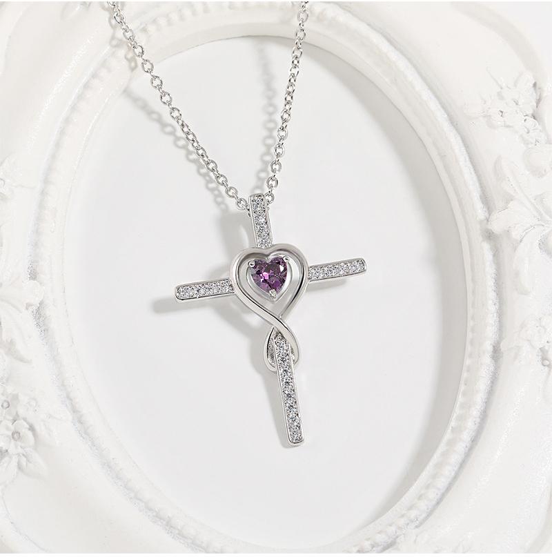 Chic Starstone Cross Neckpiece Featuring a Timeless Love Heart Emblem
