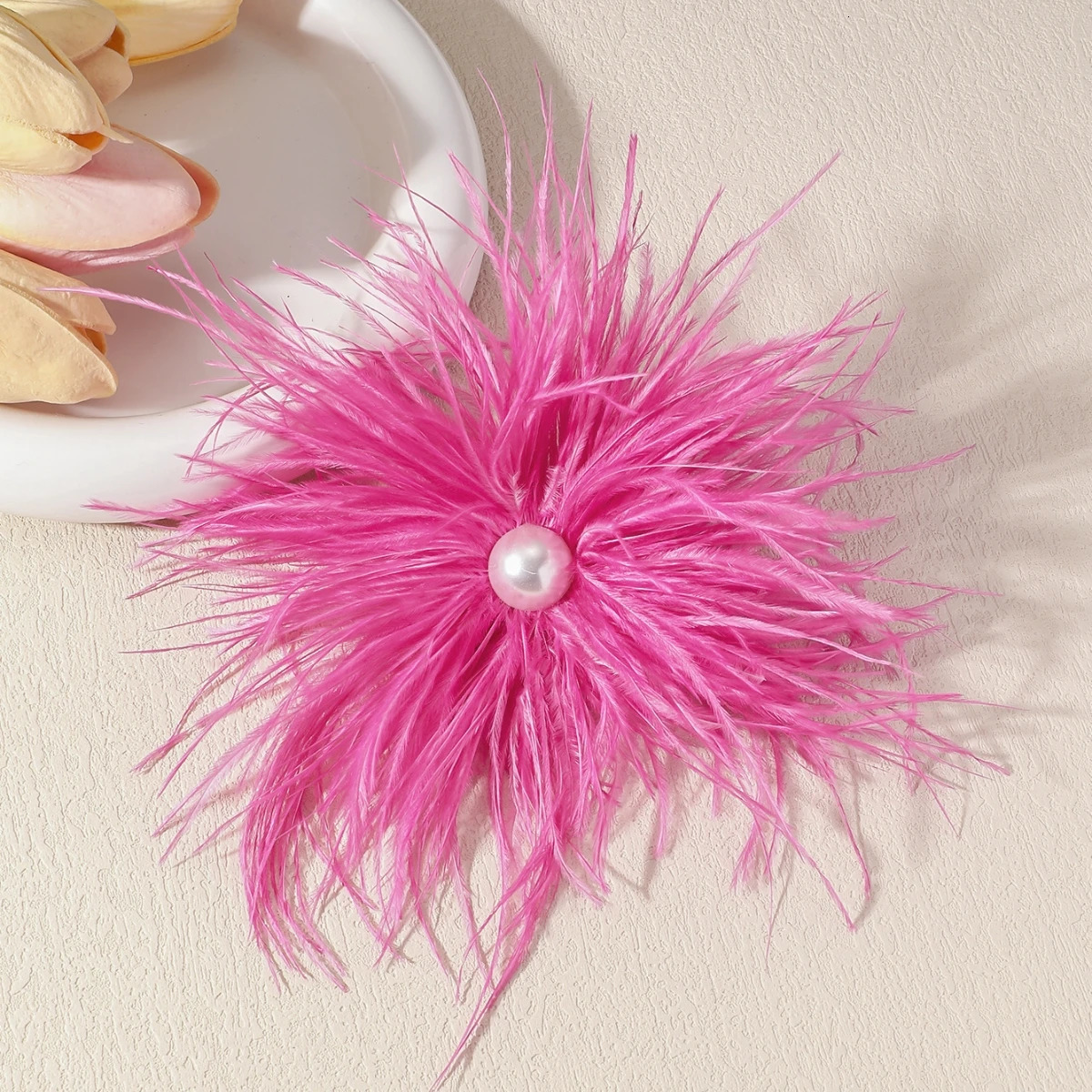 21CM Fashion Multicolor Feather Large Brooch for Women Ladies Pearl Pin Brooches Party Cloth Jewelry Accessories Gifts 250512