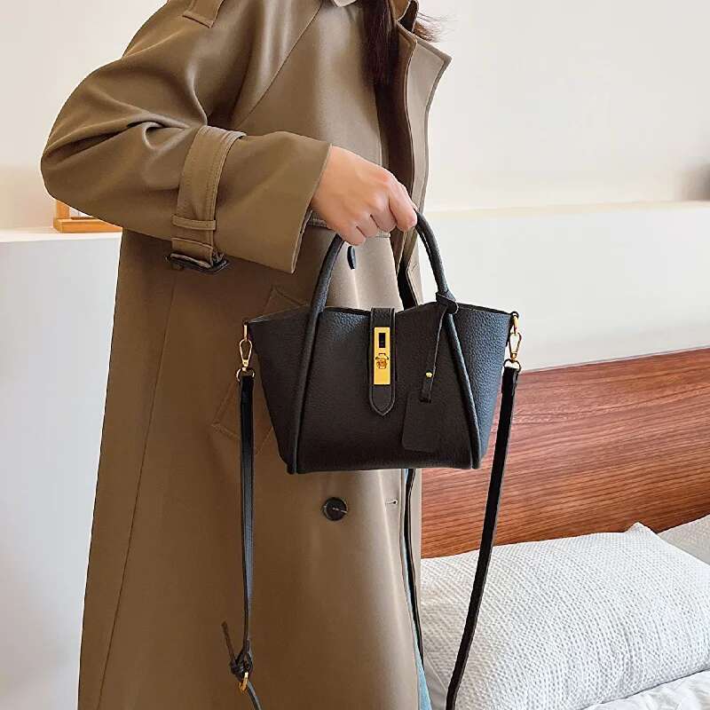 New Shopping Basket Cross-border Fashion Shoulder Messenger Joker Simple Small Female High-grade Commuter Bag Bucke