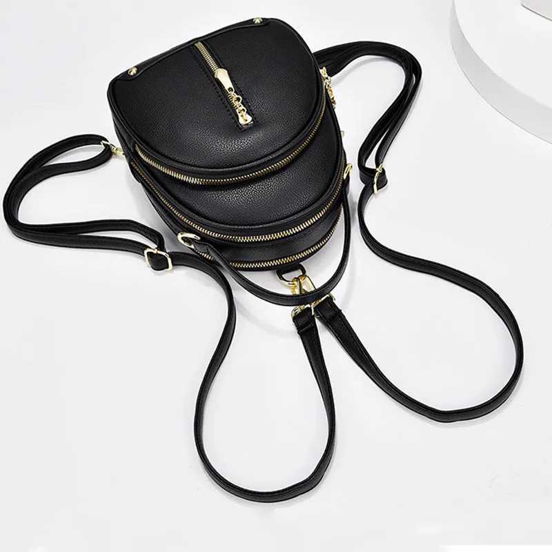 Womens PU Large Capacity Backpack Soft Leather Travel Small Backpack Z250512
