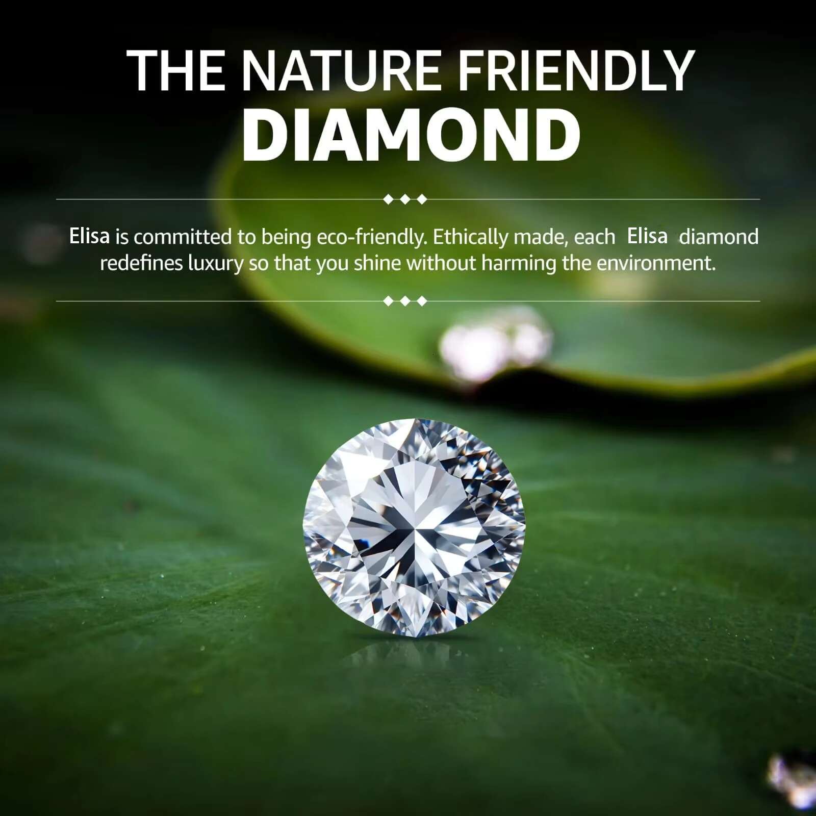 Elisa Jewelry CVD Lab Grown Diamond Round Marquise Cut Engagement Wedding Ring 10K 14K 18K Real Gold Melee Diamond Fine Jewelry