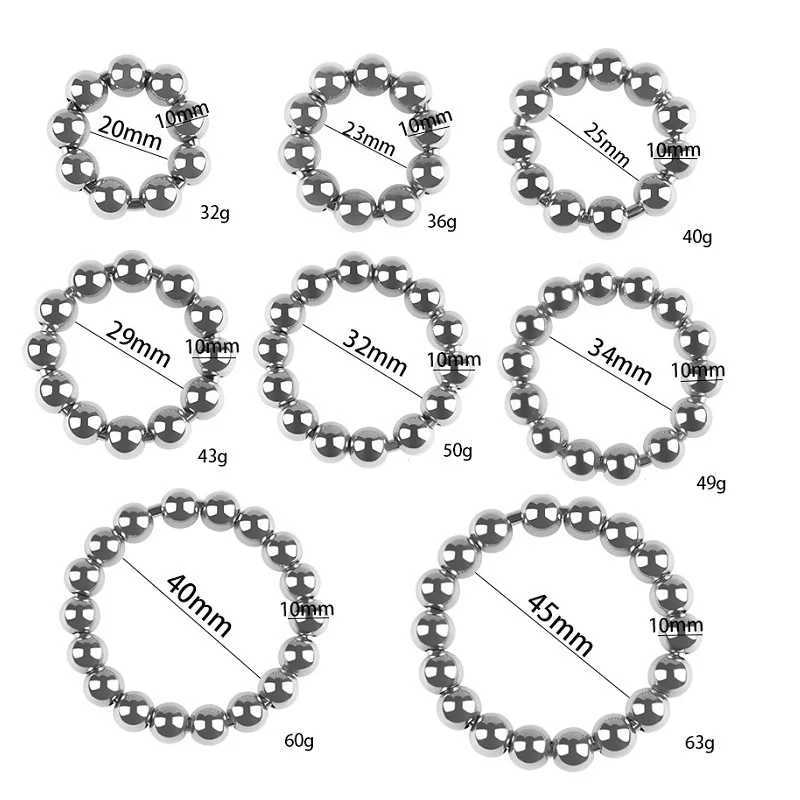 Stainless Steel Small Large Metal Penis Lock Cock Ring Set Delay Ejaculation Ball Erection Cock Ring Slave Male Sex Toy Man W250512