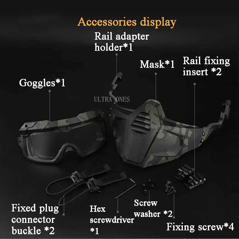 Hunting Protective Mask Tactical Cs Wargame Half Face Breathable Masks Paintball Airsoft Sports Face Masks with Helmet ConnectorW250512