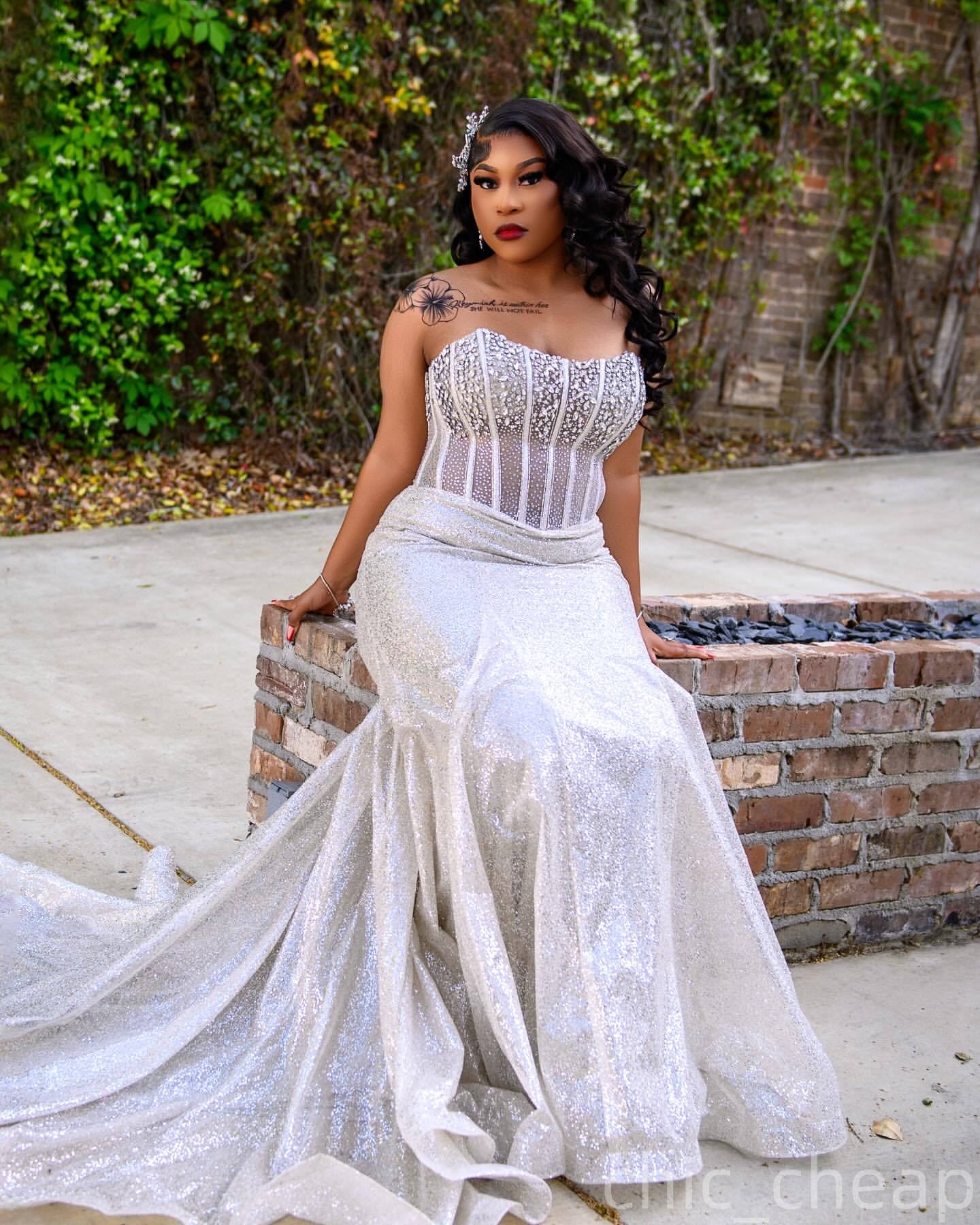 Silver Mermaid Plus Size Prom Dresses 2025 Beaded Crystals Sequined Simple Evening Formal Party Second Birthday Engagement Gowns Dress For Special Occ