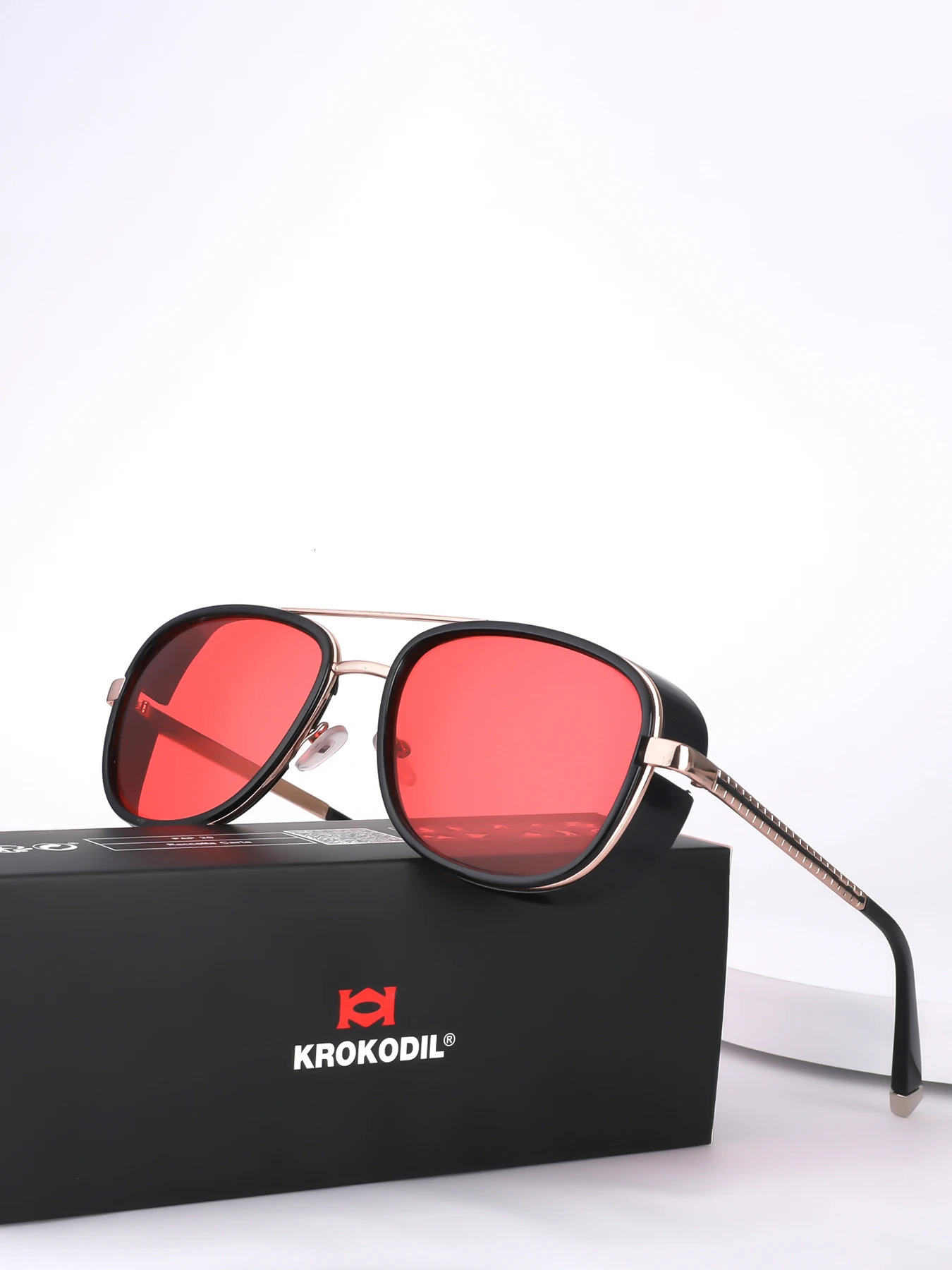 Tony Stark Sunglasses Man Woman Steampunk Sun Glasses Male Vintage Gradient Red Sunglass UV400 250512