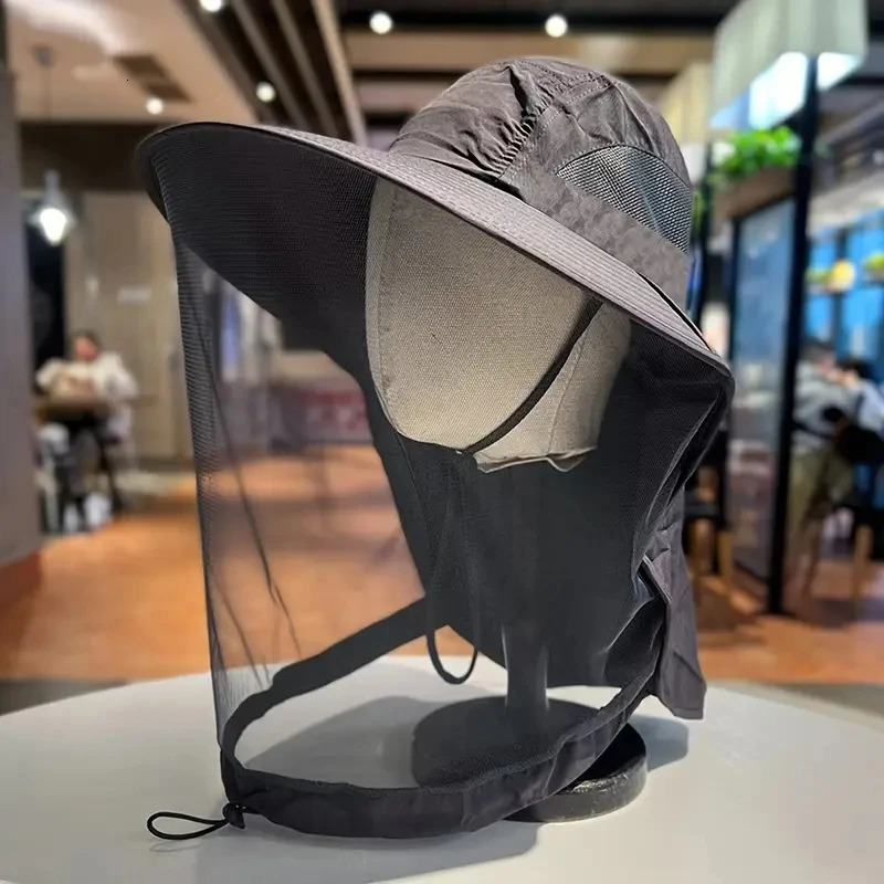 Unisex Bug Proof Fishing Hat with Face Shield Breathable Mesh Netting Cap Mosquito Protection Camping Adjustable Sun 250512