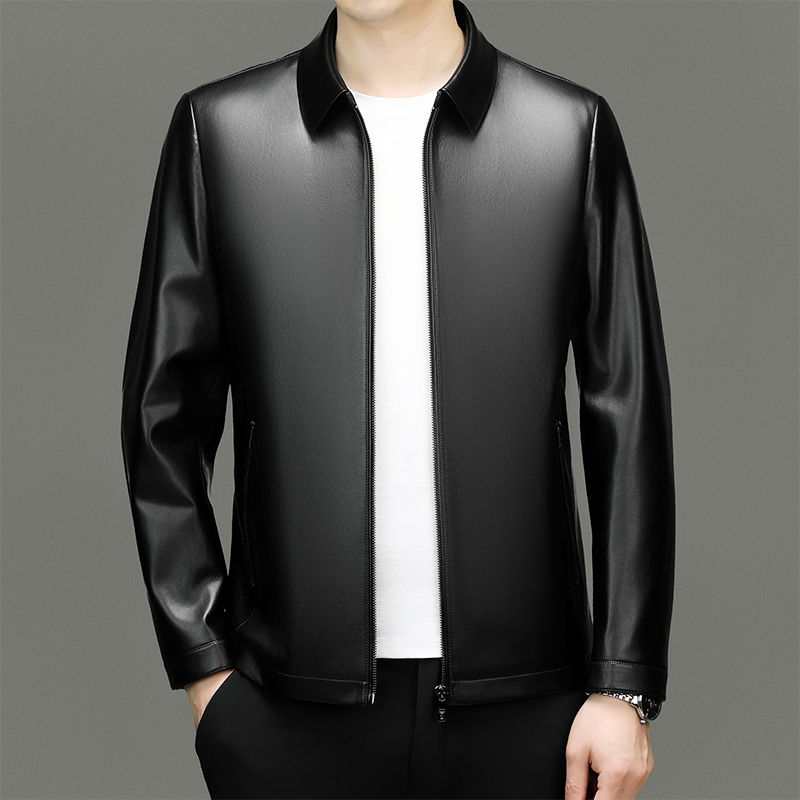 Waterproof Mens Leather Jacket - Durable & Low-Maintenance with a Modern Fit 8568