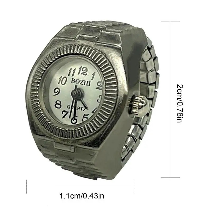 Finger Watch Ring Vintage Clock Small Pointer Style Bronze Quartz With Retractable Strap For Women 250512