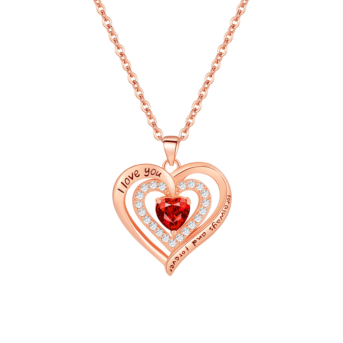Exquisite Jewelry Design: Timeless Round Cut CZ Gemstone Heart Ornamented Chain Accessory