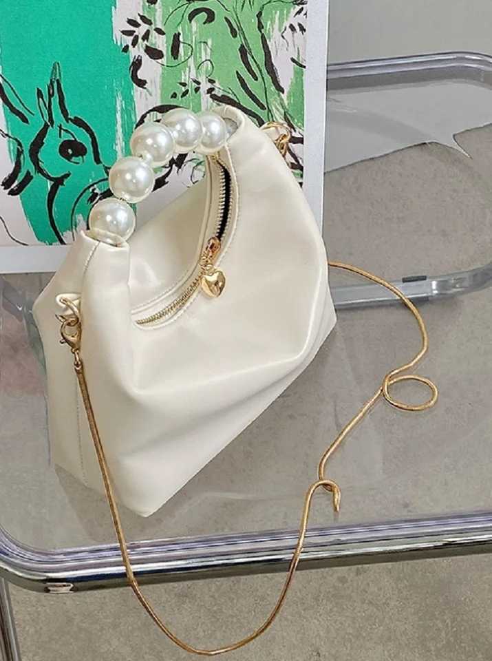 Pearl Handle Women Small Clutch Handbags Fashion Chain Female Shoulder Messenger Bag Solid Color Ladies Hobos Tote Purse BagW250512