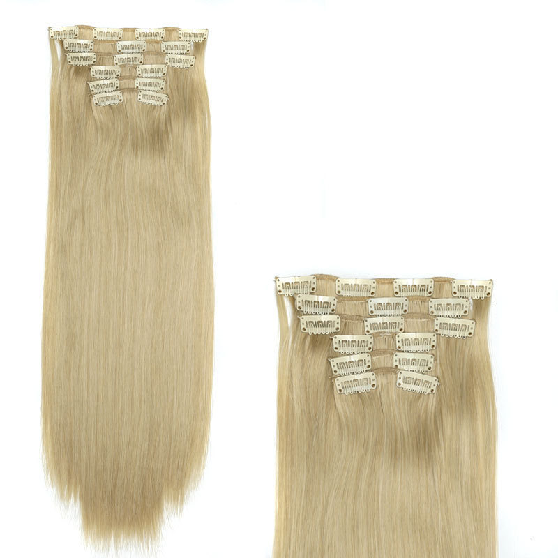 6-piece set of hair extensions long straight hair clips womens hair extensions clips synthetic pieces