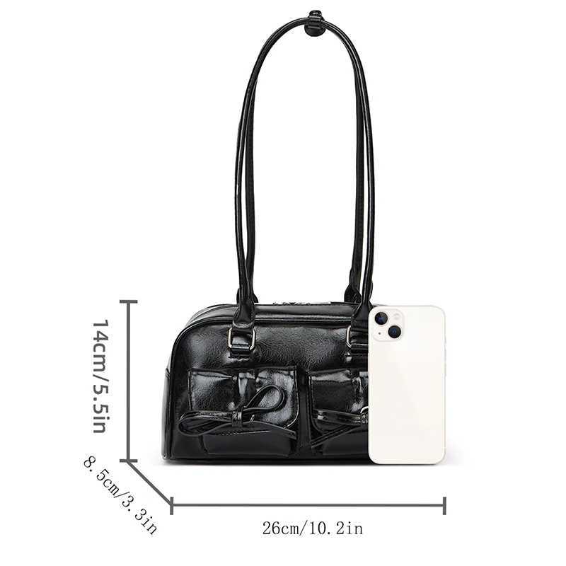 Womens Korean bow bag 2025 new fashion chic niche design commuting handbag shoulder bag Z250512