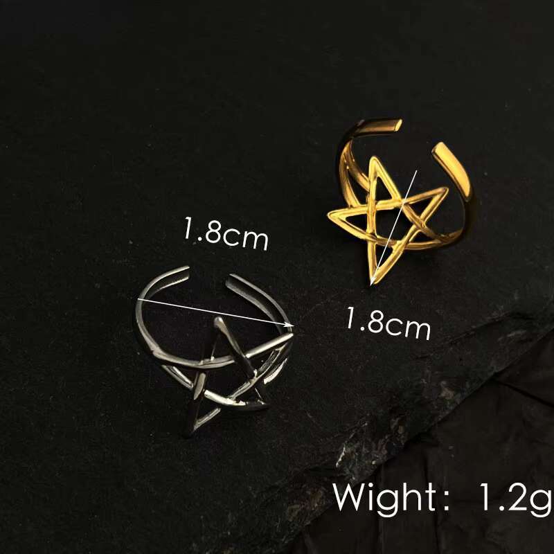 Fashion Star Half Face Opening Ring for Men Gothic Punk Devil Mask Coffin Adjustable Rings Jewelry