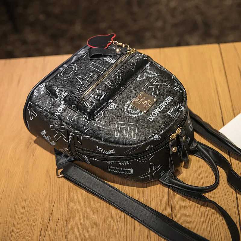 Backpack Purse PU Leather Adjustable Strap Mini Backpack for Women Multi Pockets Rucksack School Bag for Travel Shopping Z250512-1