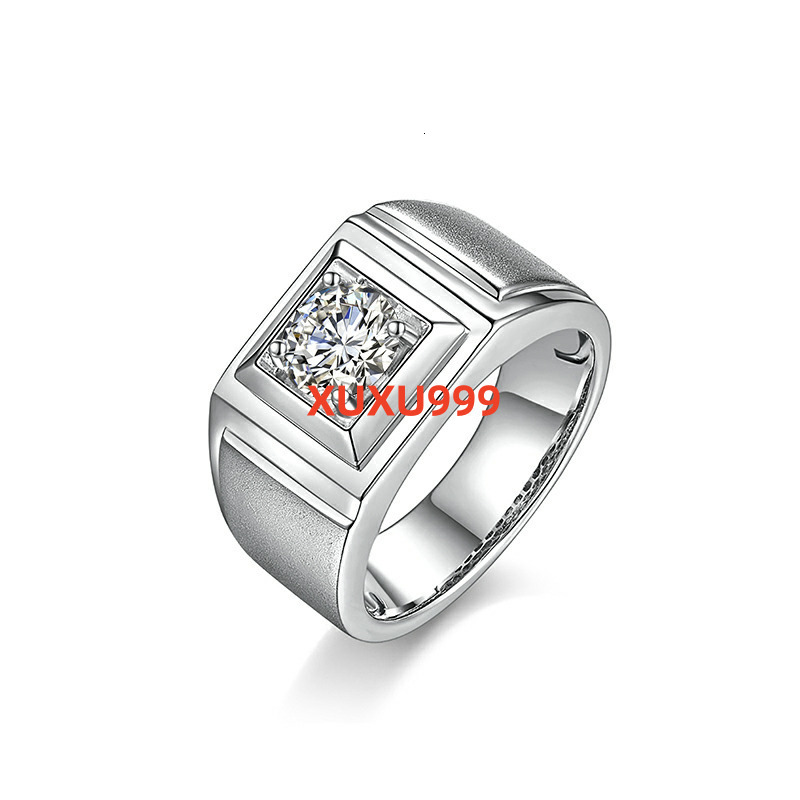 Luxury 925 Sterling Silver Moissanite Diamond Rings 1ct round VVS D Color Wedding Engagement Gift