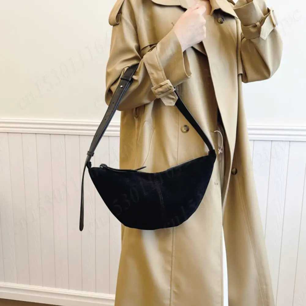Crescent Bag for Women Shoulder Bag Suede Dumpling Bag Adjustable Strap Crossbody Bag Multi-pocket Hobo Sling Bag Solid HandbagXJ250512