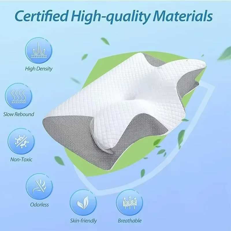 Butterfly Sleep Memory Neck Pillow Slow Rebound Comfortable Memory Foam Sleep Pillow Cervical Orthopedic Neck Massage Bed PillowW250512