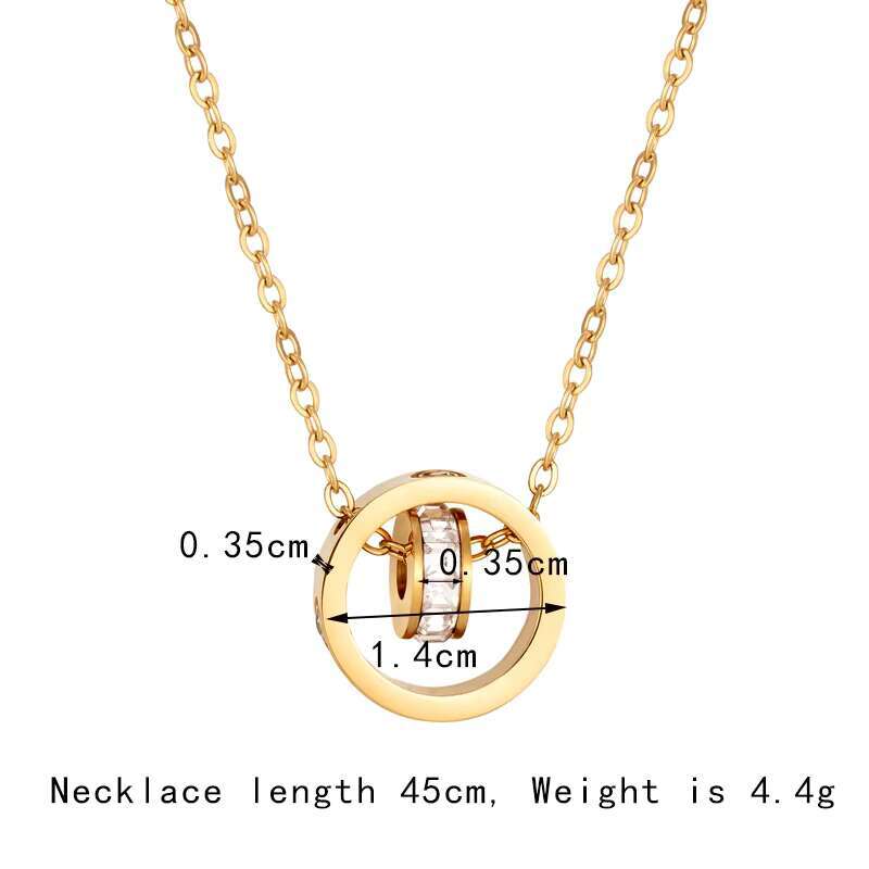 Hot selling high-quality stainless steel heart jewelry collarbone chain gold-plated zircon women's necklace gift