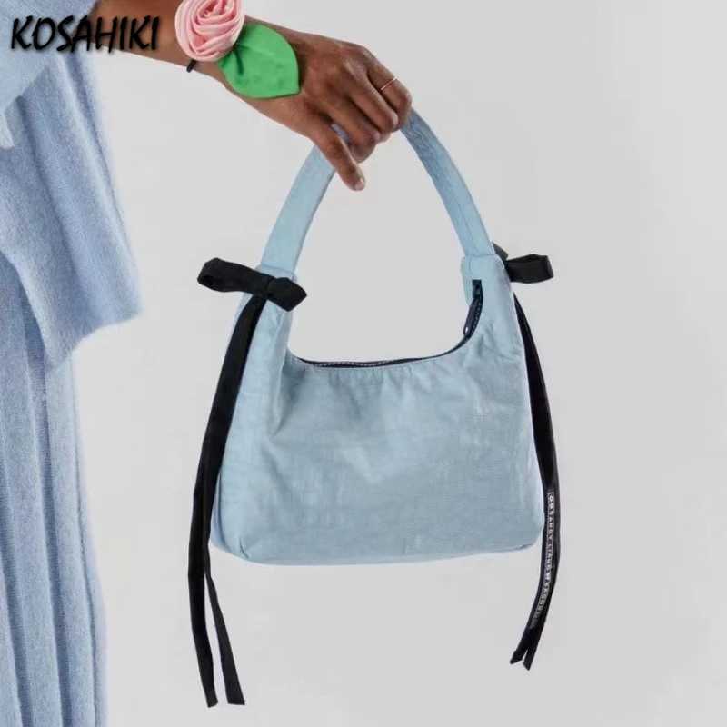 Fashion Trendy All Match Womens Handbags Vintage Y2k Aesthetic Simple Underarm Bag Streetwear Casual Bow Shoulder Bags KoreanW250512