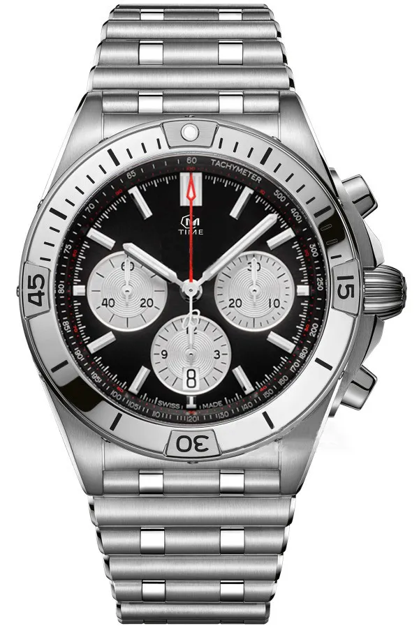 Men's Watch 42MM Quartz Movement Multi-Function Business Watch with Glow, Sapphire waterproof Sports Watch and Montel Luxu