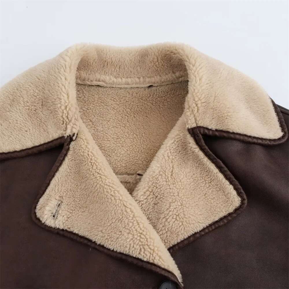 UNIZERA 2024 Autumn/Winter New Product Fashion Casual Women's Wear Double Sided Collar Long Sleeved Jacket Coat-250512