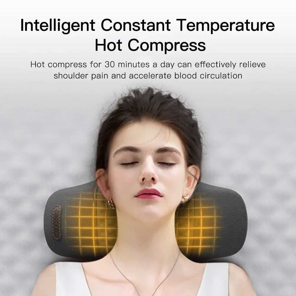 Neck Massage Electric Pillow Heating Vibration Neck Massager Back Cervical Traction Relax Sleeping Memory Foam Spine SupportW250512