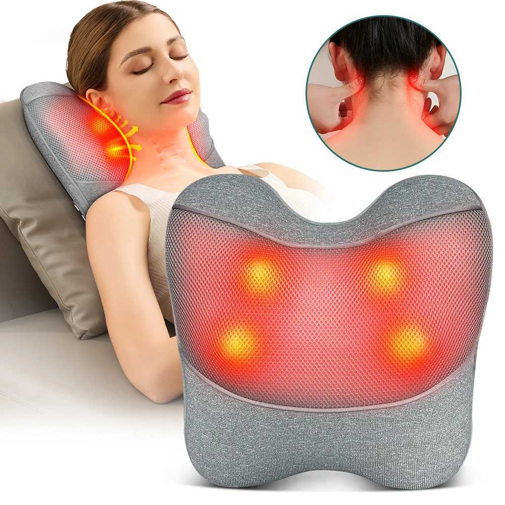 Shiatsu Back and Neck Massager with Heat Deep Tissue Kneading Electric Massage Pillow for BackShoulder mothers day giftsW250512