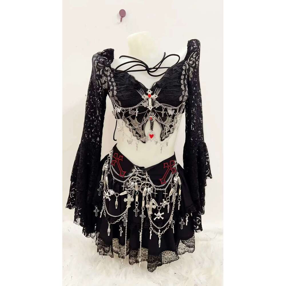 gothic Cross Tops Gothic Punk t shirt haruku fashion y2k e girl clothes sexy top
