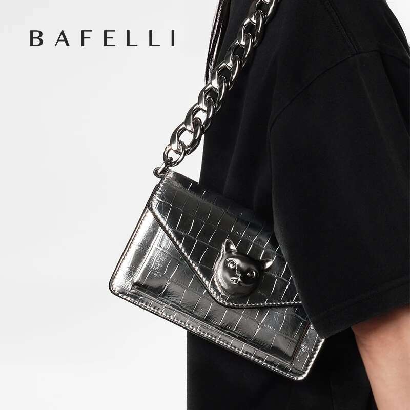 BAFELLI 2025 Women's BAG NEW MINI PARTY CASUAL CROCODILE BRAND DESIGNER CAT FASHION CROSSBODY SHOULDER GENUINE LEATHER