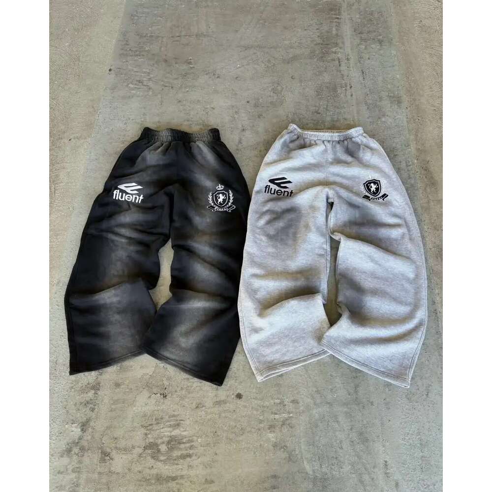 Fashion Brand Embroidered Letters Casual Color Men's And Women's Oversized Sportswear Sweater Pants Designer
