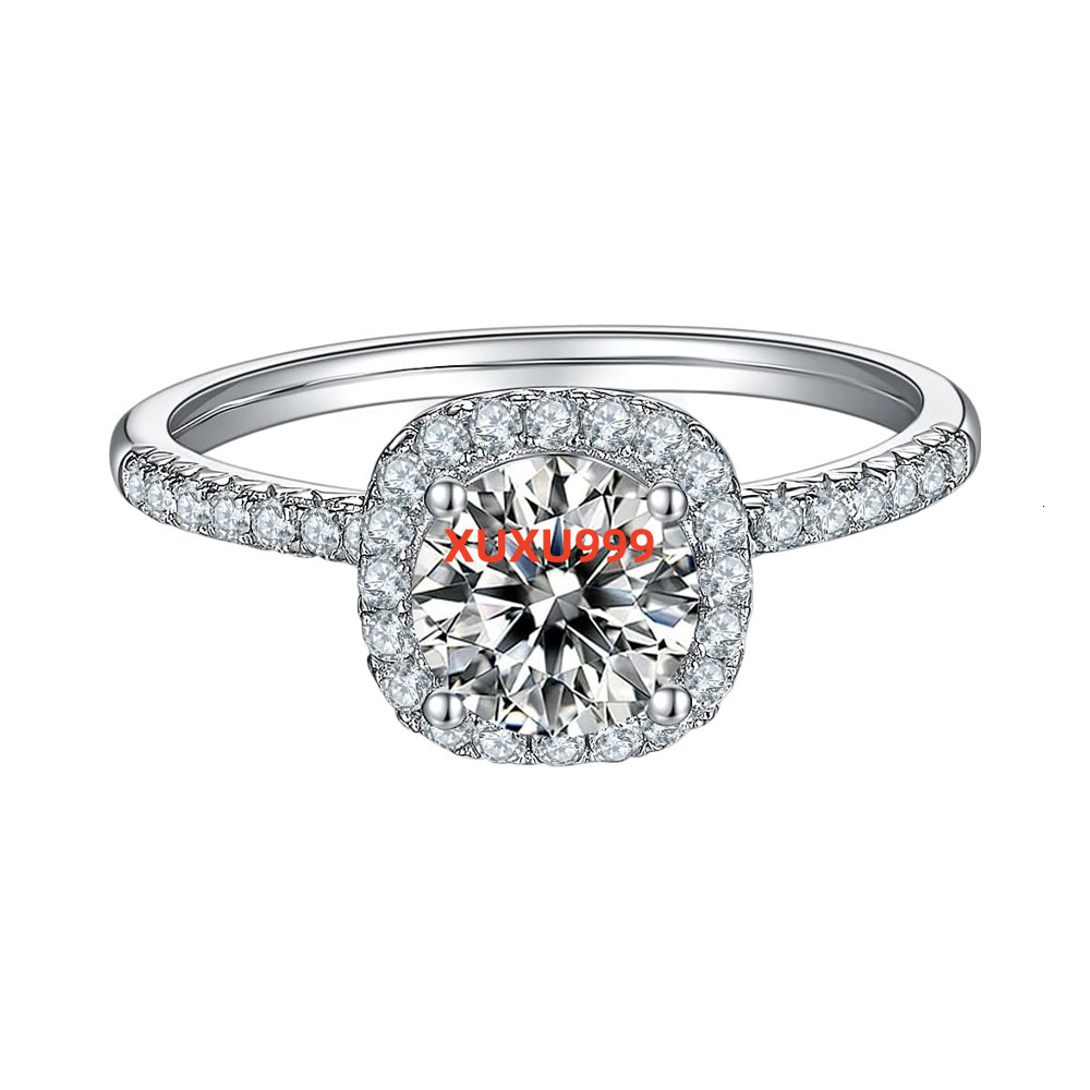 Classic Engagement Wedding Rings 925 Sterling Silver D Color 1-2 CT Moissanite Rings Excellent VVSI Moissanite Rings