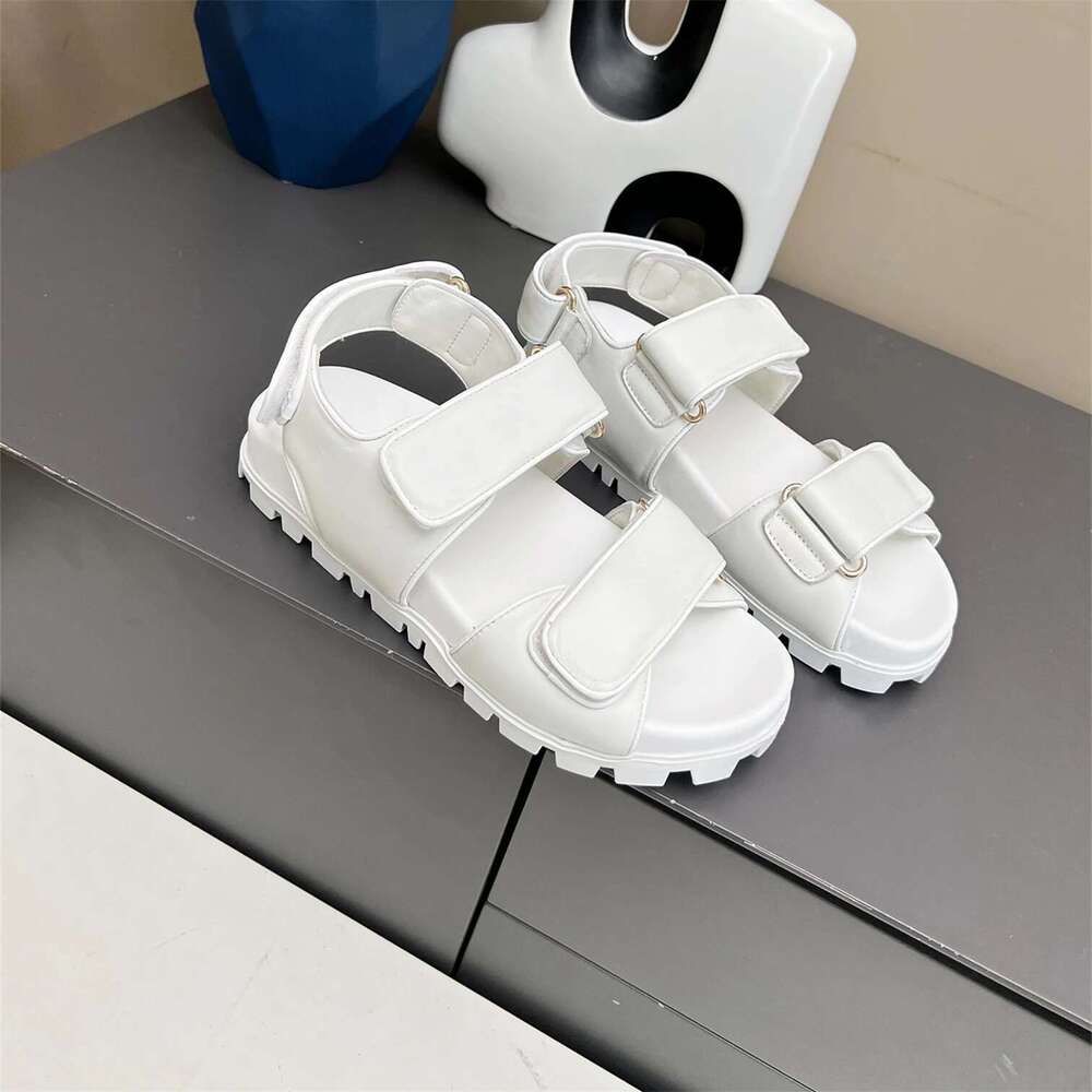 New Women Size35-41 Genuine Leather Sandals Summer Beach Flats Weaving Flat Platform Designer Shoes Zapatillas De Mujer