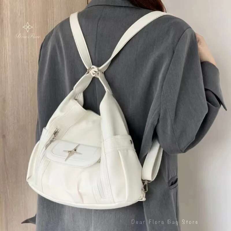 Y2k Soft Simplicity Versatile Large Capacity Tote Star Classic Shoulder Bags Punk Goth Casual Crossbody New Travel Backpack