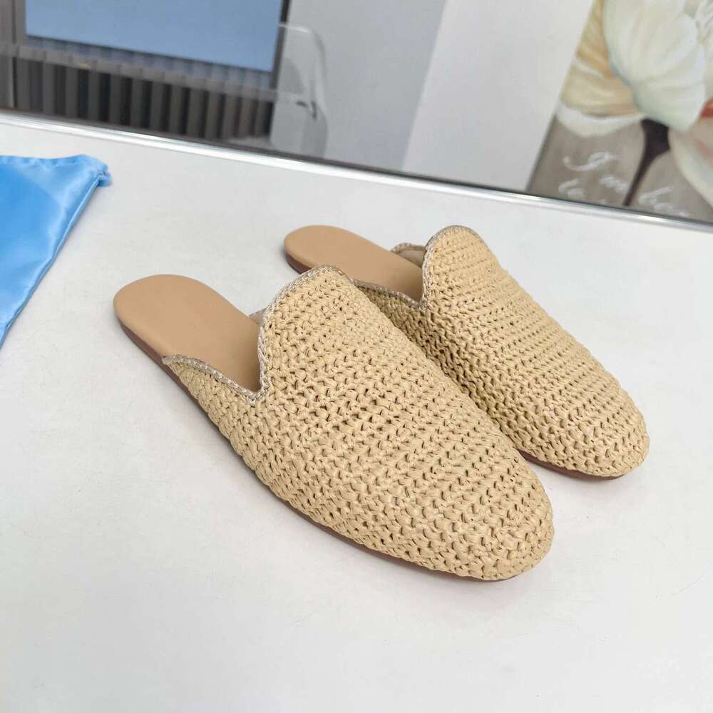 New Women Size35-42 Weaving Loafers Leisure Flats Round Toes Slip On Solid Colors Roman Designer Shoes Zapatillas De Mujer
