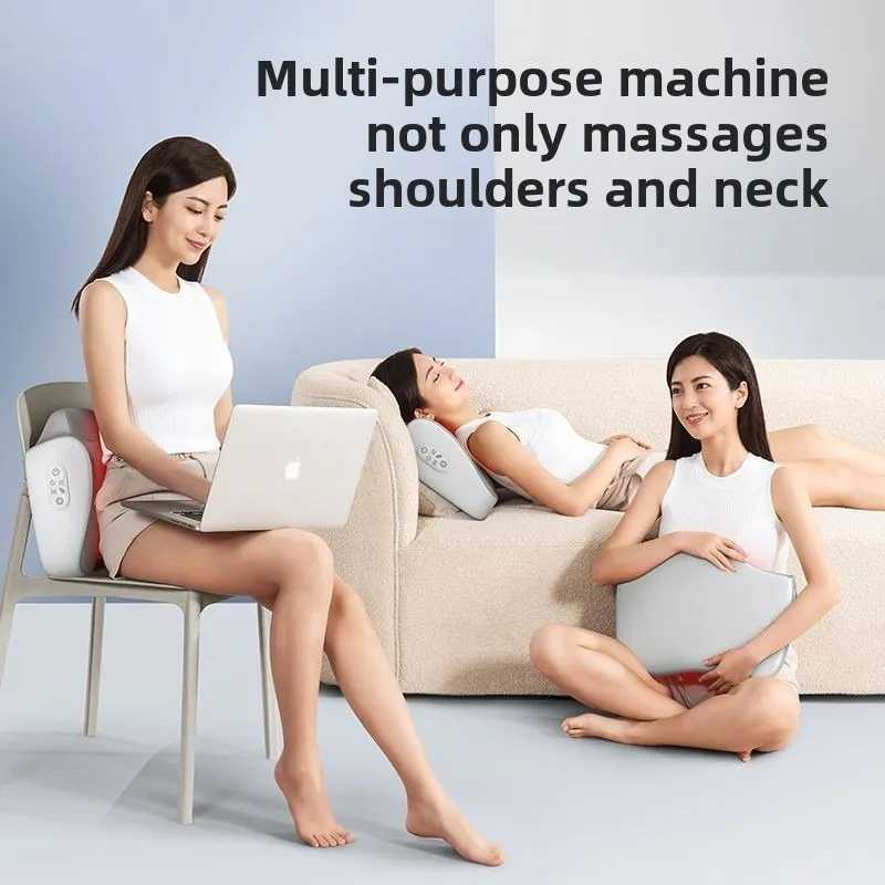 XINDU Neck Hip Massage Pillow Cervical Massager Waist Back Shoulder Shiatsu Kneaded Multifunctional Hot Compress Relaxation GiftW250512