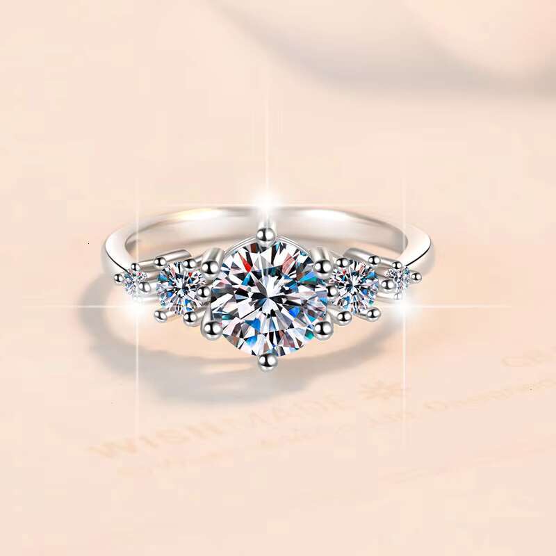 Fine Jewel GRA Certified VVs1 Diamond Moissanite High Quality Claw Set 925 Sterling Silver Ring of Ladies for Wedding Engagement