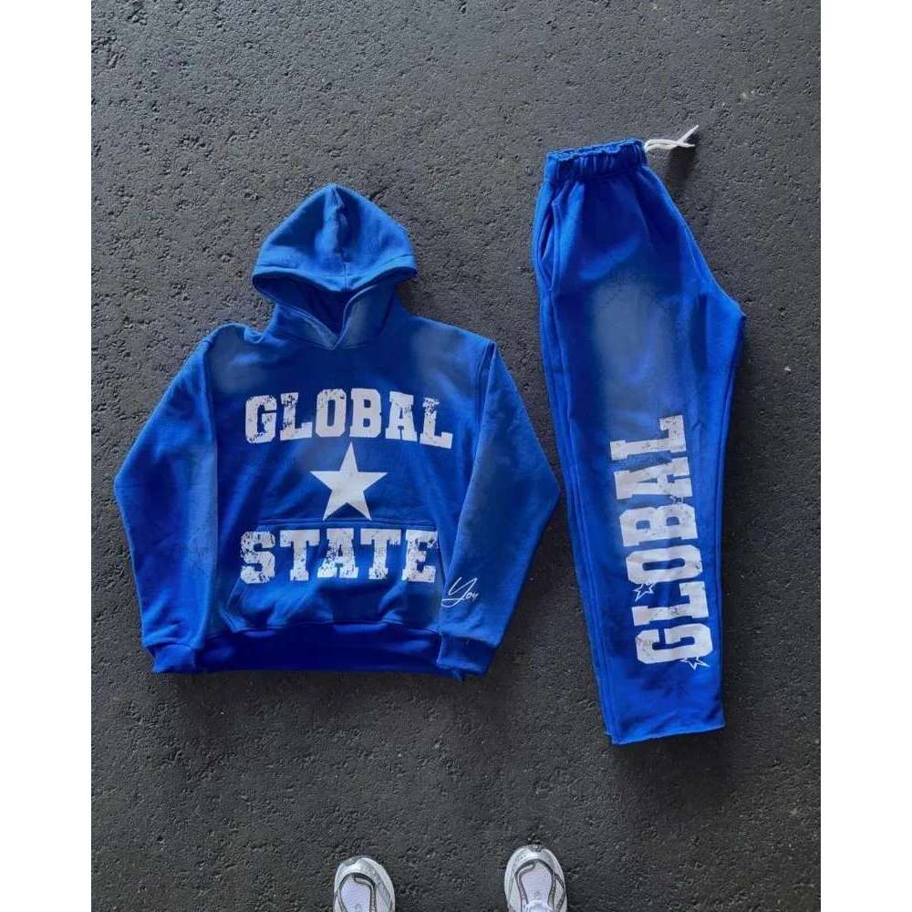European And American Fashion Brand Streetwear Y2k Haruku Letter Print Colorful Hoodie Men Retro Casual Oversized Sweatshirt Designer