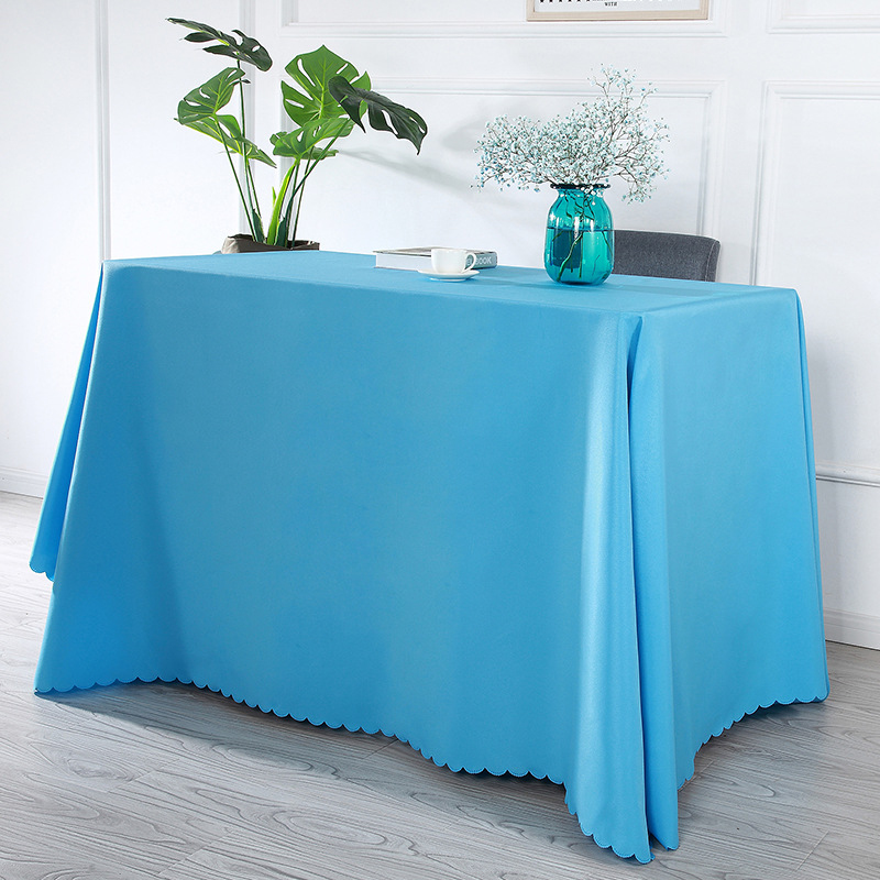 B410 Thickened plain tablecloth wedding red tablecloth hotel restaurant fabric tablecloth event meeting rectangular tablecloth