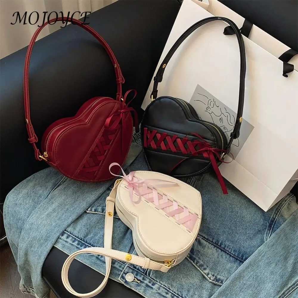 Fashion Heart Shaped Crossbody Bag Small PU Leather Shoulder Bag Casual Solid Color Bags for Women s Zipper Crossbody Bags Z250512