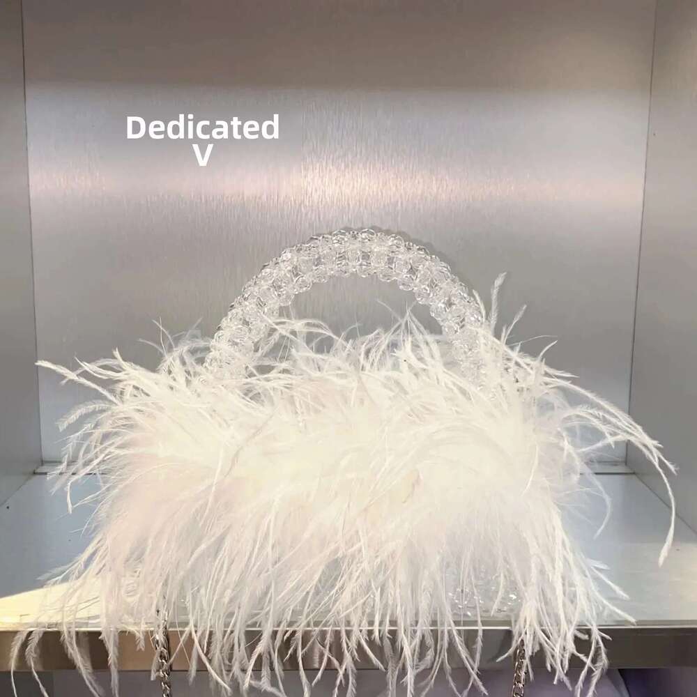 Bird Feather Beaded Candy Color Mini Square Hard Crossbody Bags Tote Bag New In Handbag Fashionable