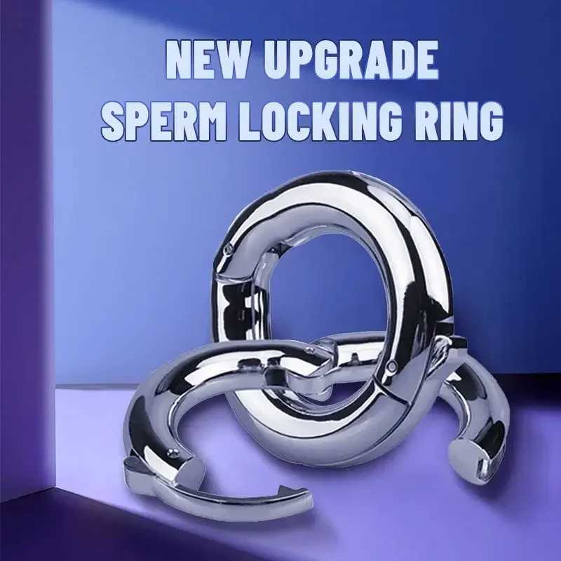 BUYBOOS Male Cock Ring Metal Sperm Locking Ring Adjustable Penis In Exercise Ejaculation Delay Scrotal Restraint Adult Sex Toy W250512